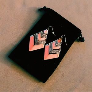 Forever 21 neon tribal print earrings